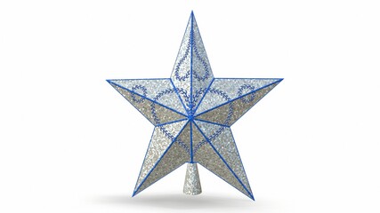 Obraz premium 3D-model Hand made plasticine figure of Christmas star with shadow on white background.