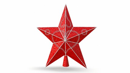 Obraz premium 3D-model Hand made plasticine figure of Christmas star with shadow on white background.