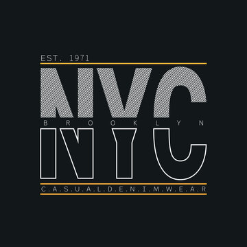 MobileLettering of NYC, new york city and brooklyn with Illustration vector graphic. suitable t for t-shirts design, clothing, hoodies, etc.