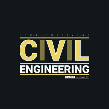 Lettering of civil engineering with graphic vector Illustration. suitable t for t-shirts design, clothing, hoodies, etc.