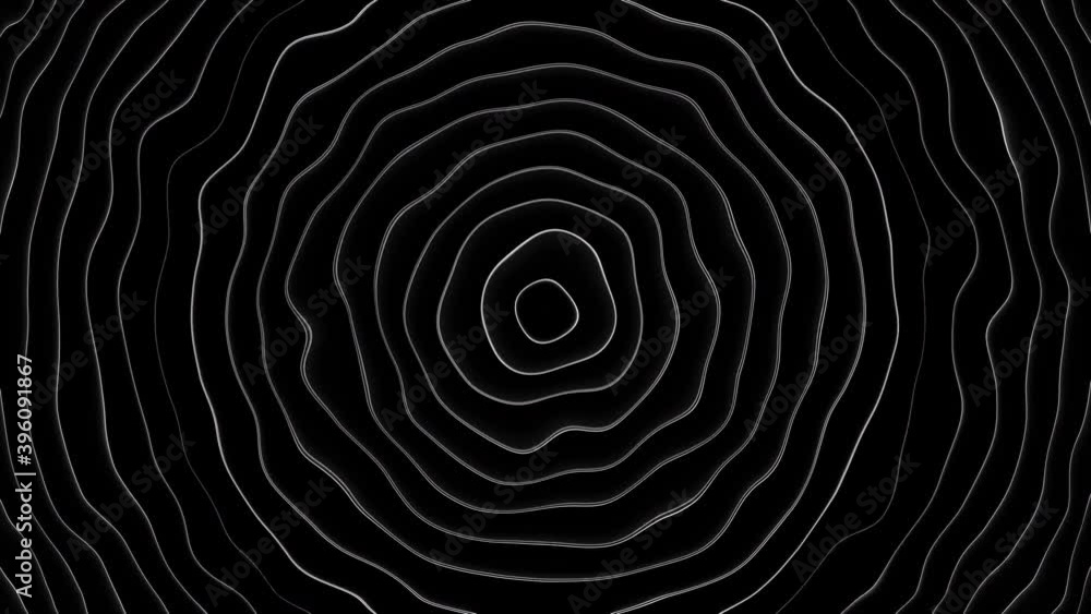 Poster circles with turbulence moving in waves. seamless loopable 4k