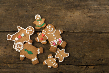 Cute little gingerbread men cookies