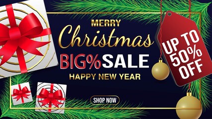 , Christmas leaves, winter concept, elegant and luxurious