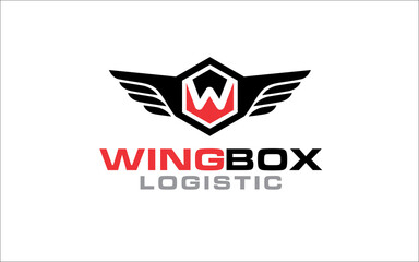 Illustration vector of wing express logistics and delivery company logo design