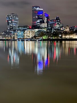 city skyline at night