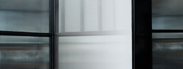 Fototapeta na wymiar black glass window interior abstract architecture banner background