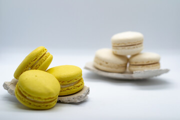 Macaroons on a white background