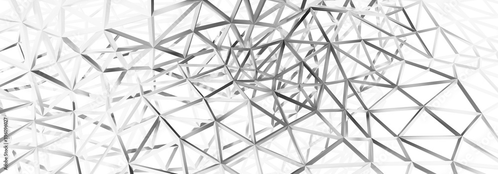 Poster 3d illustration of abstract triangular background with geometrical wire frame suitable for web banne