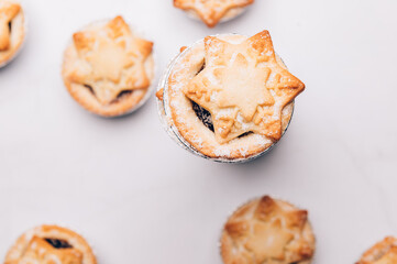 c from all butter shortcrust pastry filled with cranberries, sultanas, currants, raisins, along with festive spices, clementine juice, dash of brandy and cognac