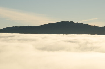 Sea of clouds and mountains of the north of Gran Canaria. Canary Islands. Spain.