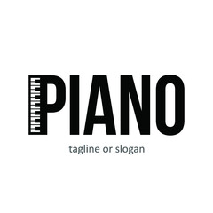 Piano music logo icon symbol design template