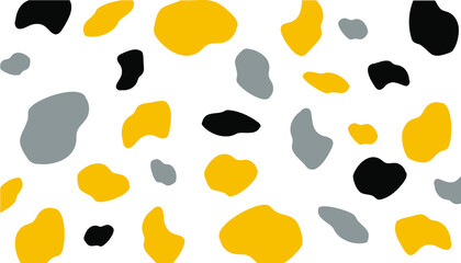 Abstract background of shapeless spots of black, yellow and gray. Vector illustration.