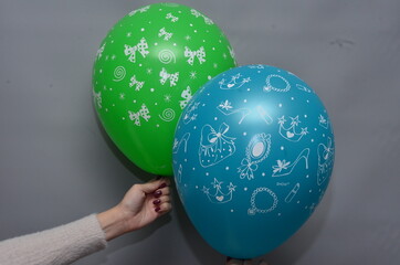 Latex balloons with drawings