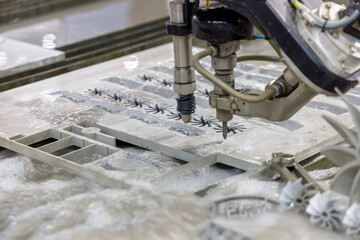 CNC water jet cutting machine , Industrial metalworking CNC water jet cutting machine.