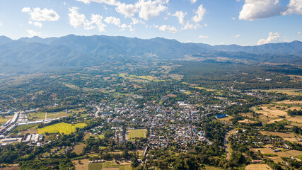 Top View Point of Pai district Mae Hong Son Thailand.