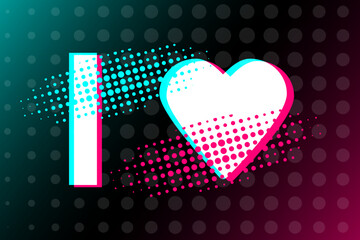 I love. Abstract love symbol in the style of a popular social network. Flat style. EPS10