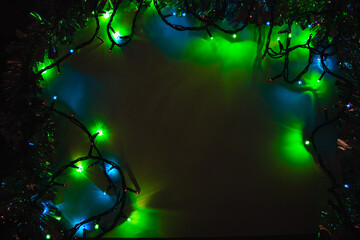 Blue and green christmas led lights