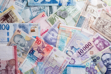 Paper money background of the different countries