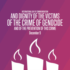 International Day of Commemoration and Dignity of the Victims of the Crime of Genocide and of the Prevention of this Crime. December 9. Template for background, banner. Vector EPS10 illustration