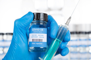 Coronavirus Vaccine bottle Corona Virus COVID-19 Covid vaccines syringe