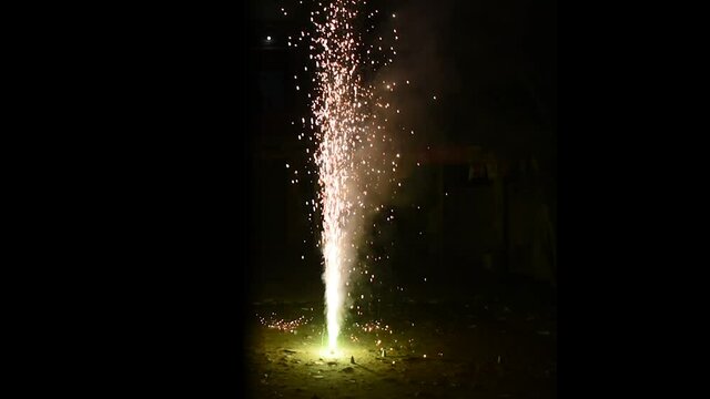 burnign crackers on diwali