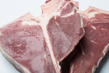 meat steak on white background