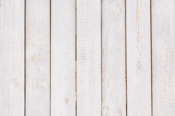 An old, grungy white background made of natural wood planks as a mockup