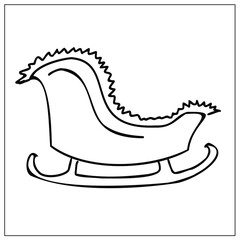 Doodle icons set in New Year and Christmas style. Drawn by hand. Color and black-and-white drawings. Elements for postcards, banners, festive website design. Vector isolated images.