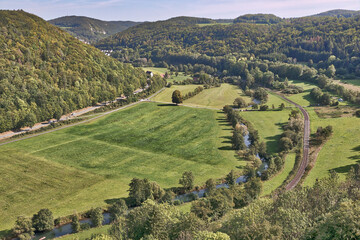 Blick Burgruine Neideck Fränkische Schweiz Wiesent