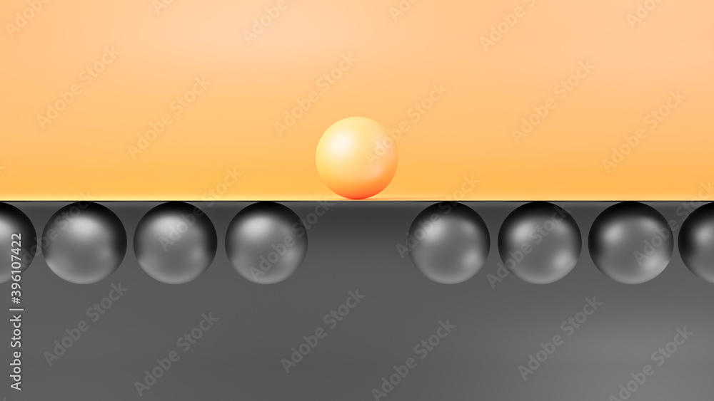 Poster one out from the crowd, social and business concepts. original 3d rendering