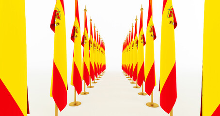 3D render of spain flag . Spain Flag. Amazing  Spanish flag isolated on white background.