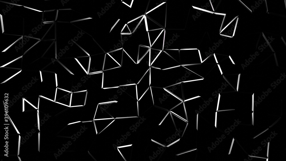 Poster abstract design background of white lines, black background, empty space, copy space for text