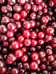red cherries background