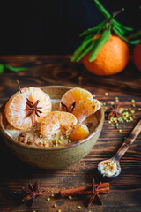 christmas still life with oranges
