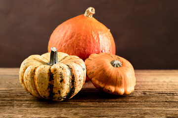 Pumpkins on the wood - Thanksgiving, Background