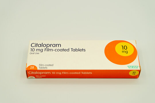 02/15/2020 Portsmouth, Hampshire, UK the box of citalopramanti depressant medication a selective serotonin reuptake inhibitor or SSRI in packaging