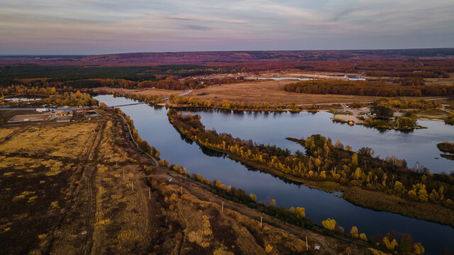 Zarechny settlement of the Penza region. photos from the air