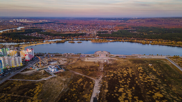 Zarechny settlement of the Penza region. photos from the air
