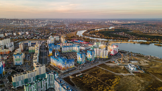 Zarechny settlement of the Penza region. photos from the air