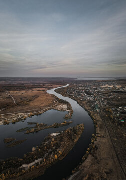 Zarechny settlement of the Penza region. photos from the air
