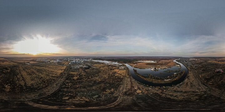 Zarechny settlement of the Penza region. photos from the air. 360