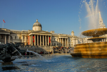 the National Gallery from trafalgar square,