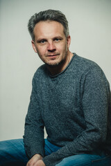 man 40+ one on the background