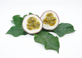 Sliced Passion Fruit With Background Side View