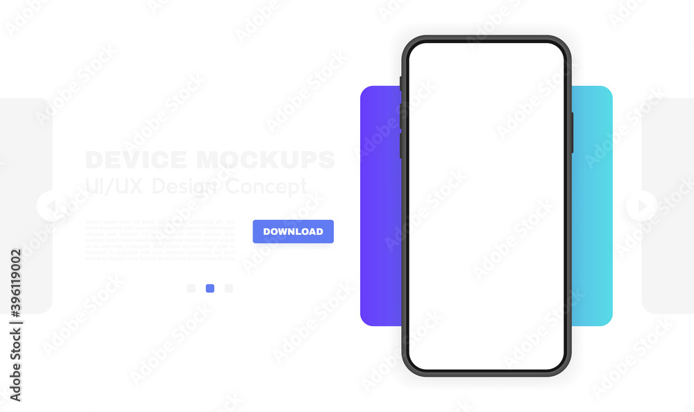 Poster smartphone blank screen, phone mockup. new phone model. template for infographics or presentation ui