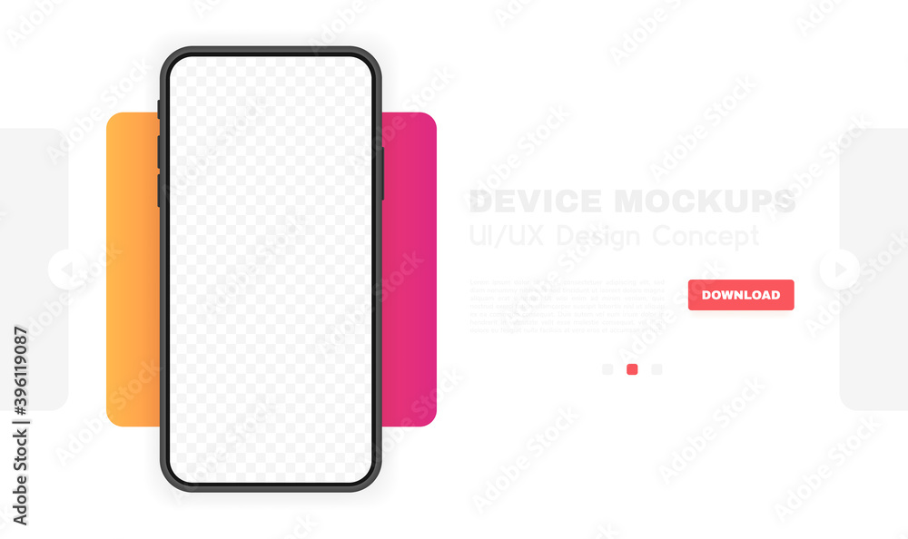 Poster smartphone blank screen, phone mockup. new phone model. template for infographics or presentation ui