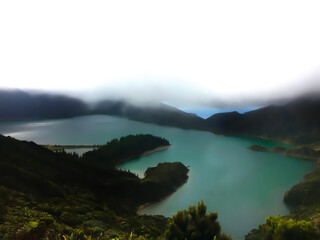 fog over the mountains