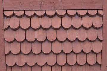 Backgound with historical wooden tiles Scandinavian roof