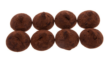 chocolate truffles isolated