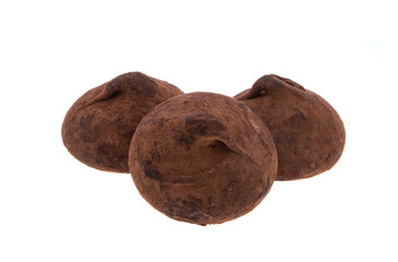 chocolate truffles isolated